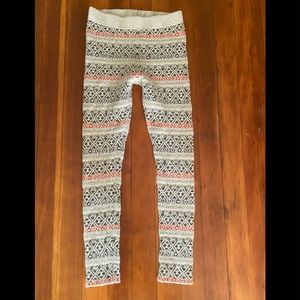 Free people bohemian geometric thermal thick leggings. Medium